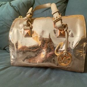 Gold chrome michael kors purse